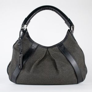 Burberry Leather Studded Hobo Bag